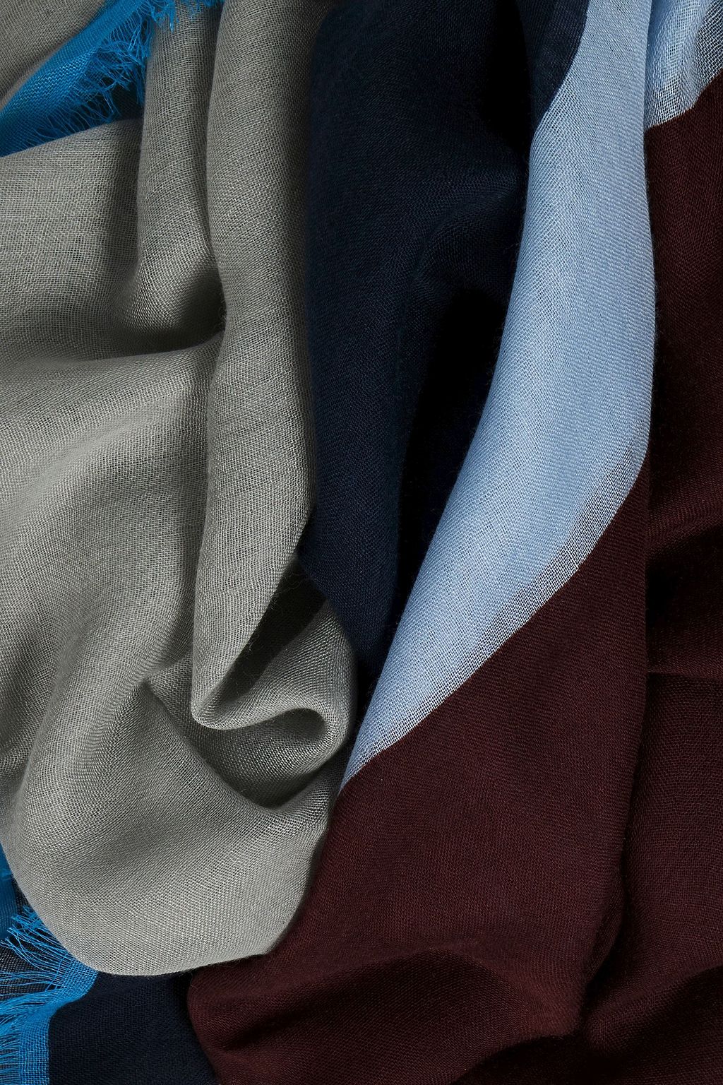 VALENTINO GARAVANI Color-block cashmere and silk-blend scarf