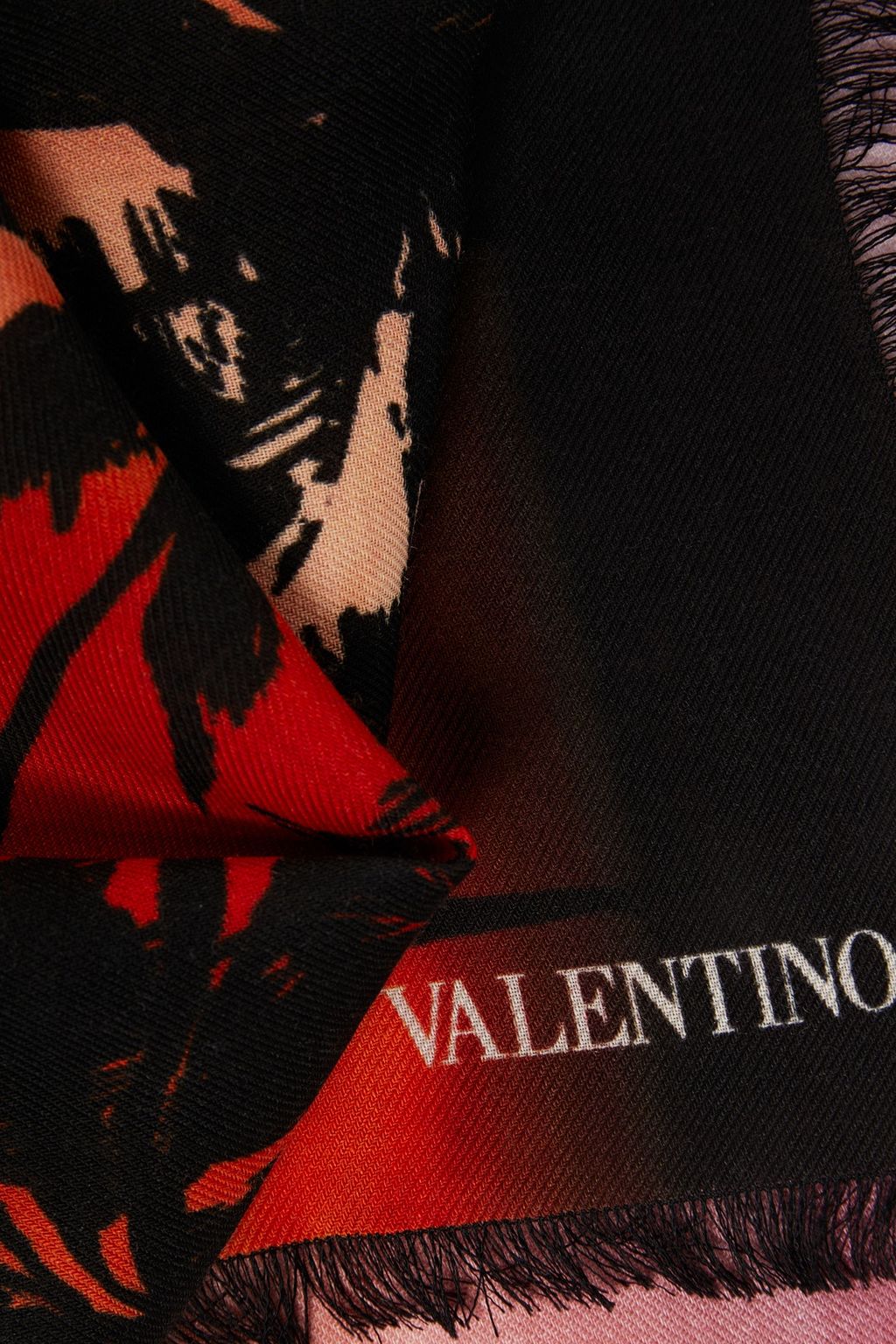 VALENTINO GARAVANI Printed wool and silk-blend twill scarf