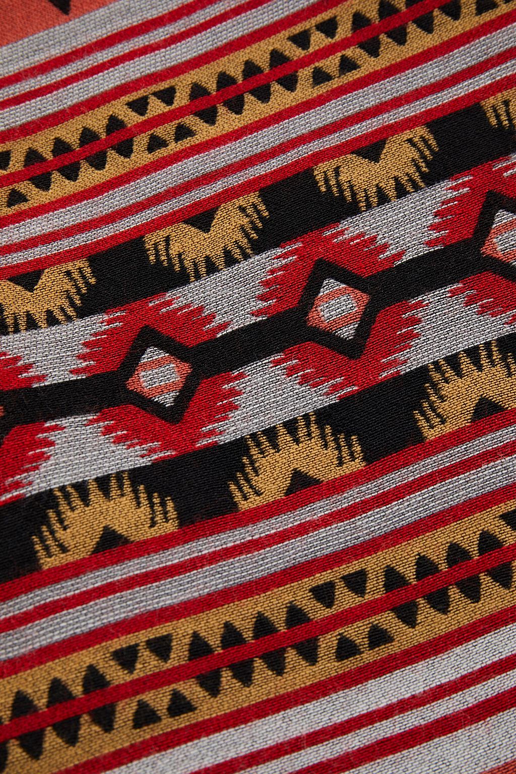 VALENTINO GARAVANI Fringed intarsia wool and silk-blend scarf