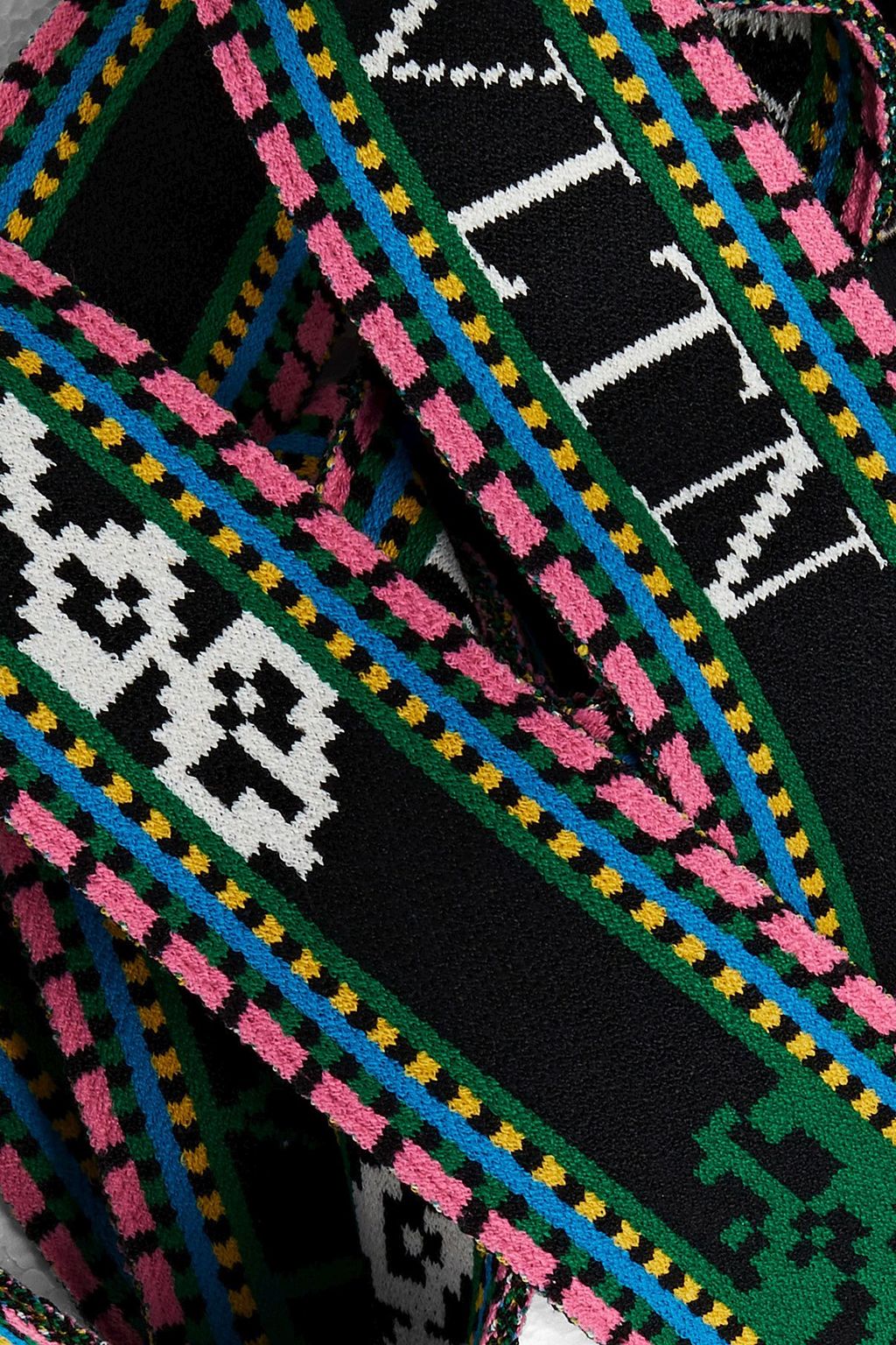VALENTINO GARAVANI Embellished jacquard-knit scarf