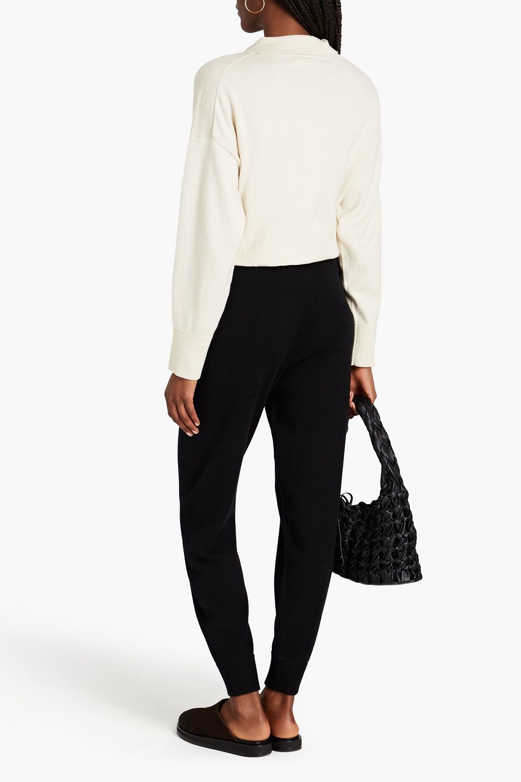 ROSETTA GETTY Mélange cashmere track pants