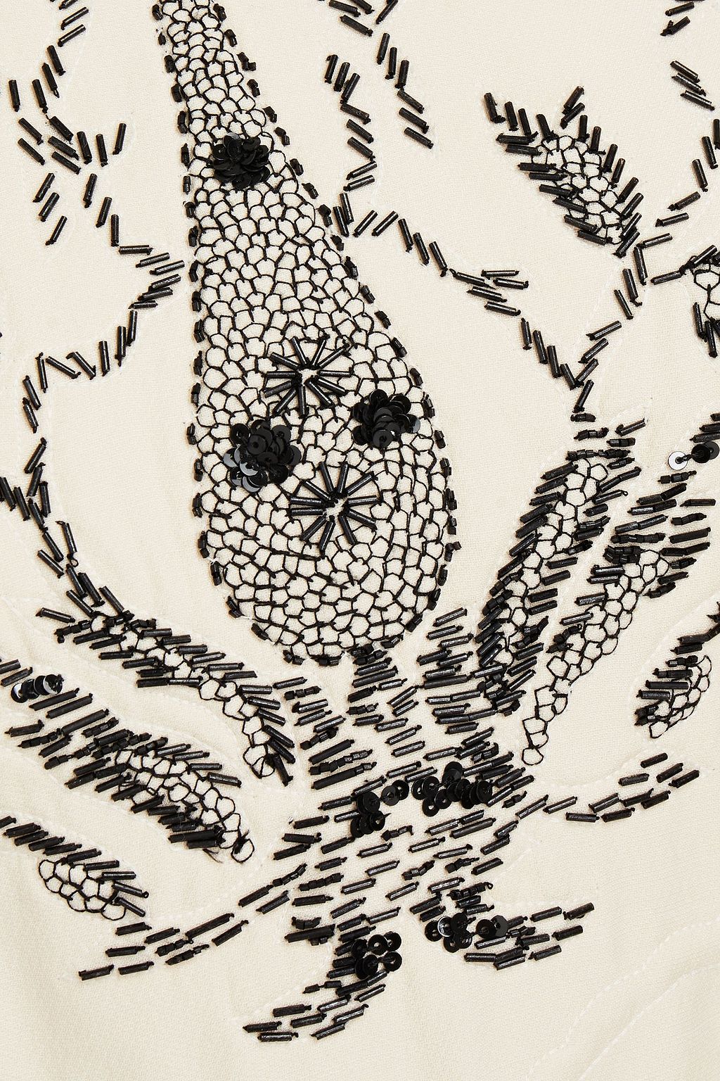 VALENTINO GARAVANI Embellished wool and silk-blend crepe mini dress