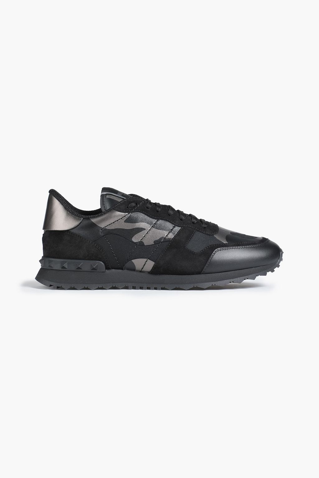 Rockrunner camouflage print canvas and leather sneakers black EU 40