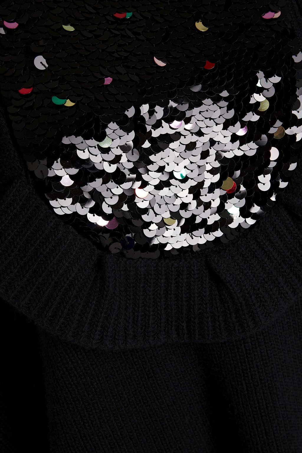 VALENTINO GARAVANI Embellished ribbed wool and cashmere-blend sweater