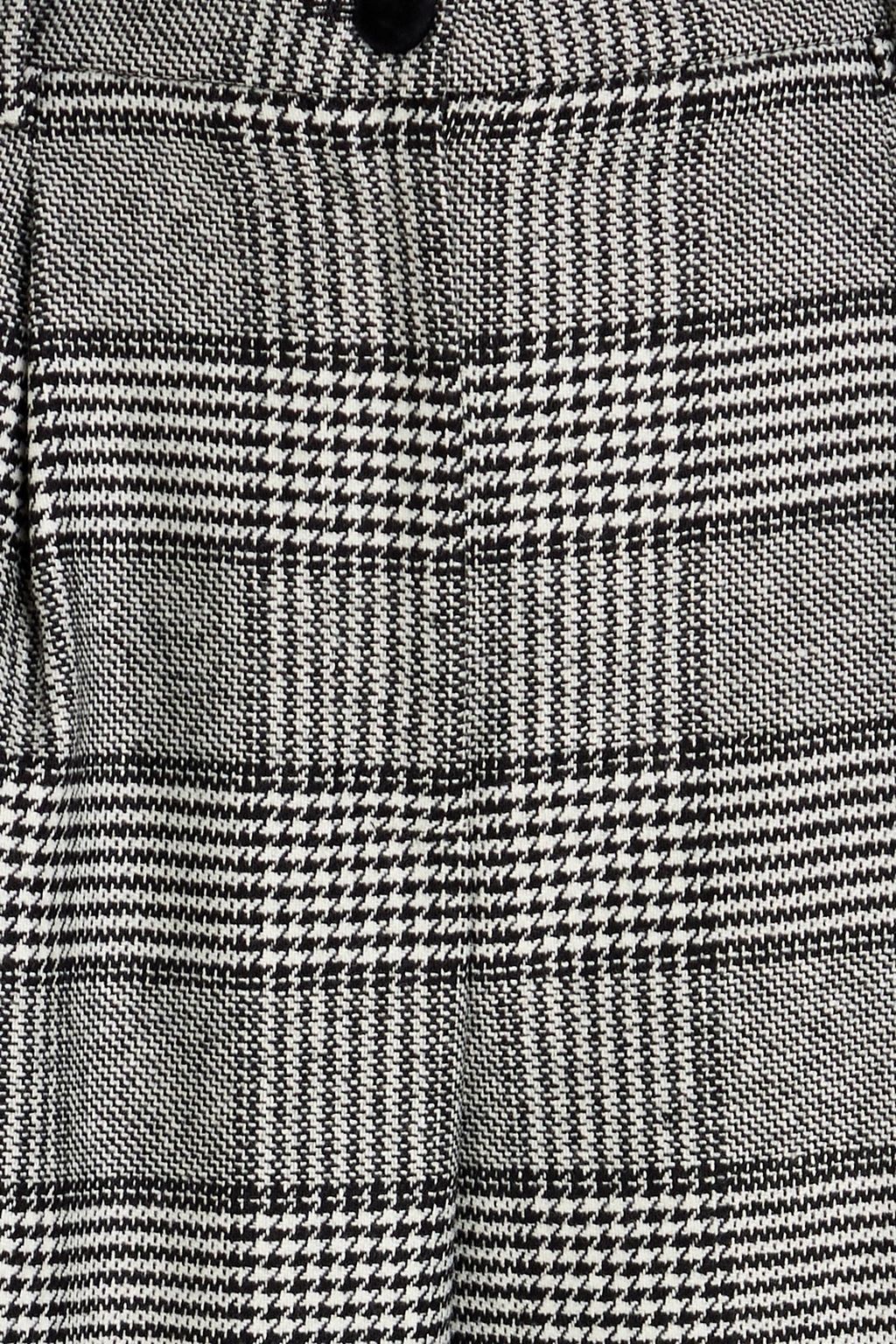 DOLCE&GABBANA Pleated Prince of Wales checked tweed wide-leg pants