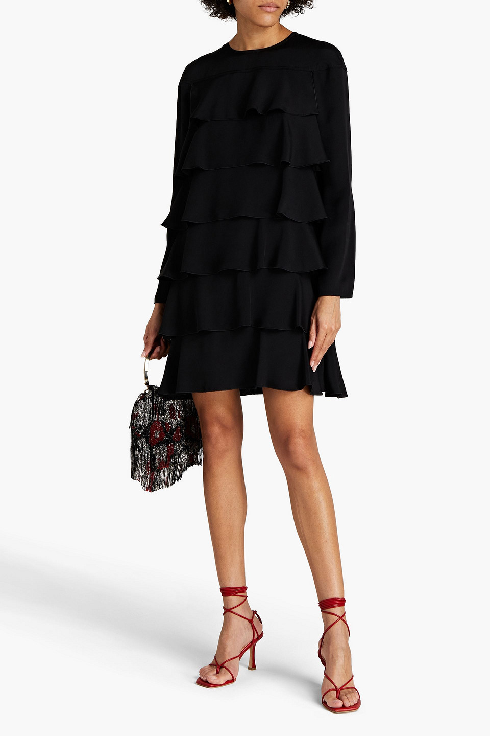 Valentino Tiered Silk-twill Mini Dress
