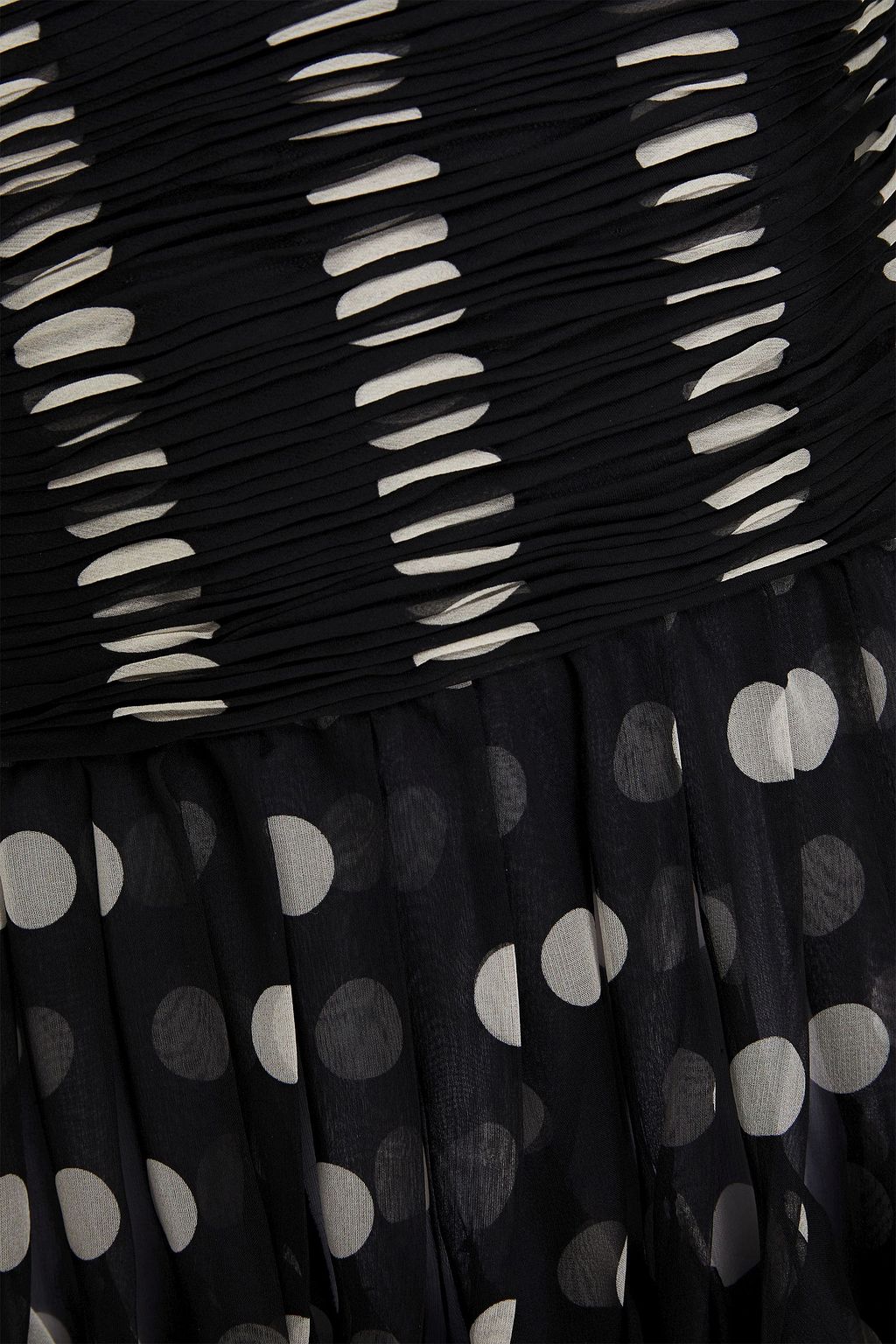 VALENTINO GARAVANI Polka-dot plissé silk-chiffon mini dress
