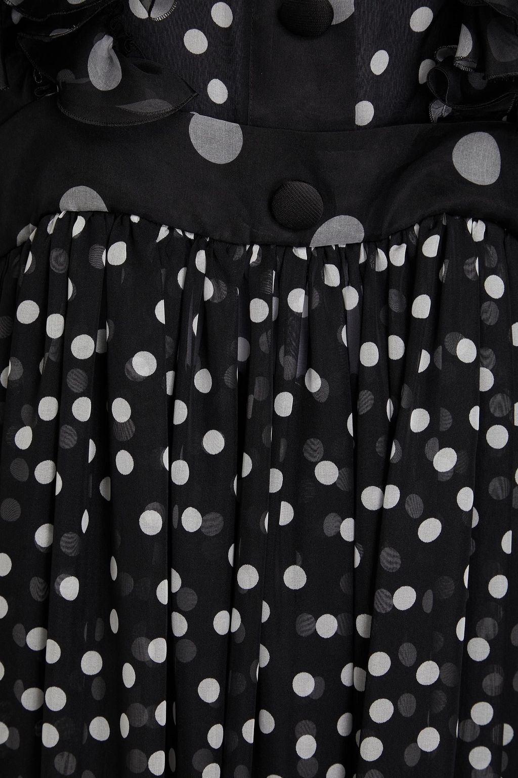 DOLCE&GABBANA Ruffled polka-dot silk-chiffon and organza midi dress