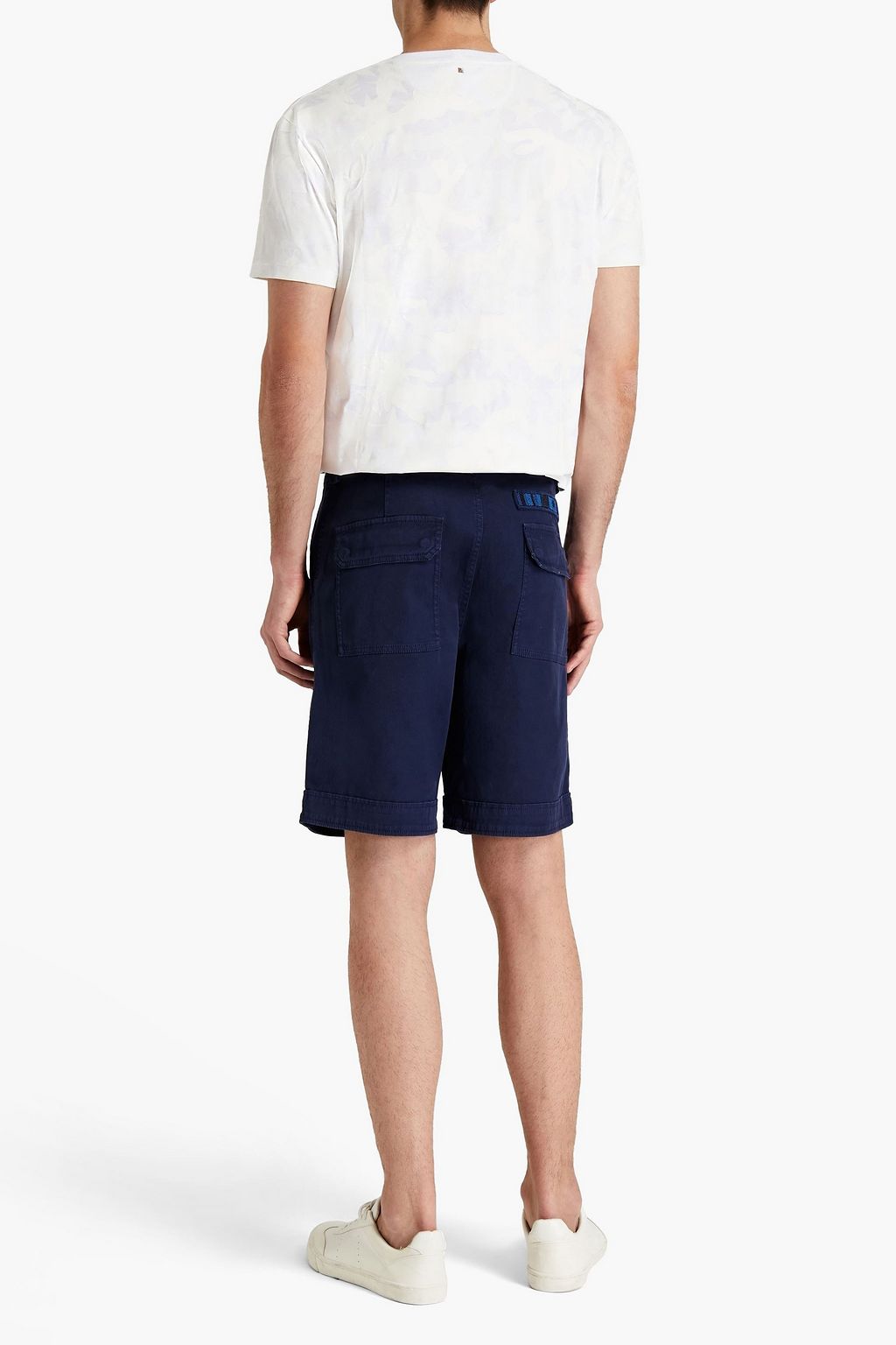 VALENTINO GARAVANI Embellished stretch-cotton twill shorts