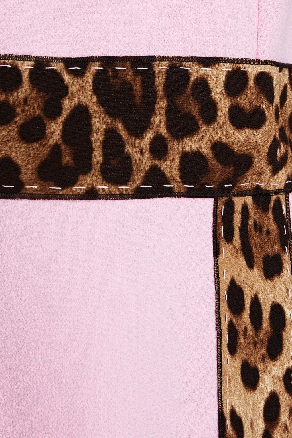 DOLCE&GABBANA Leopard-print wool-blend crepe midi dress