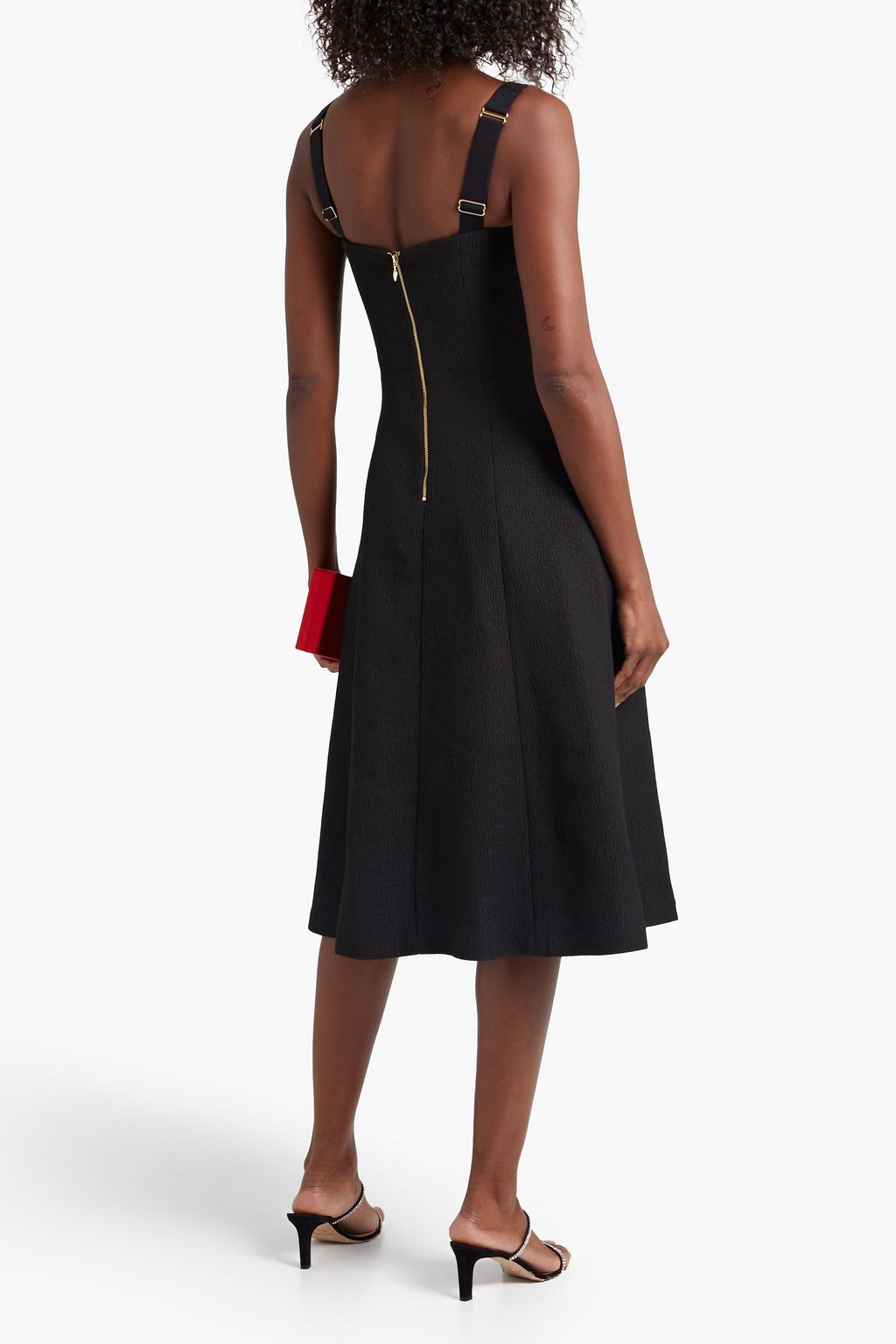rebecca vallance calla v wire midi dress