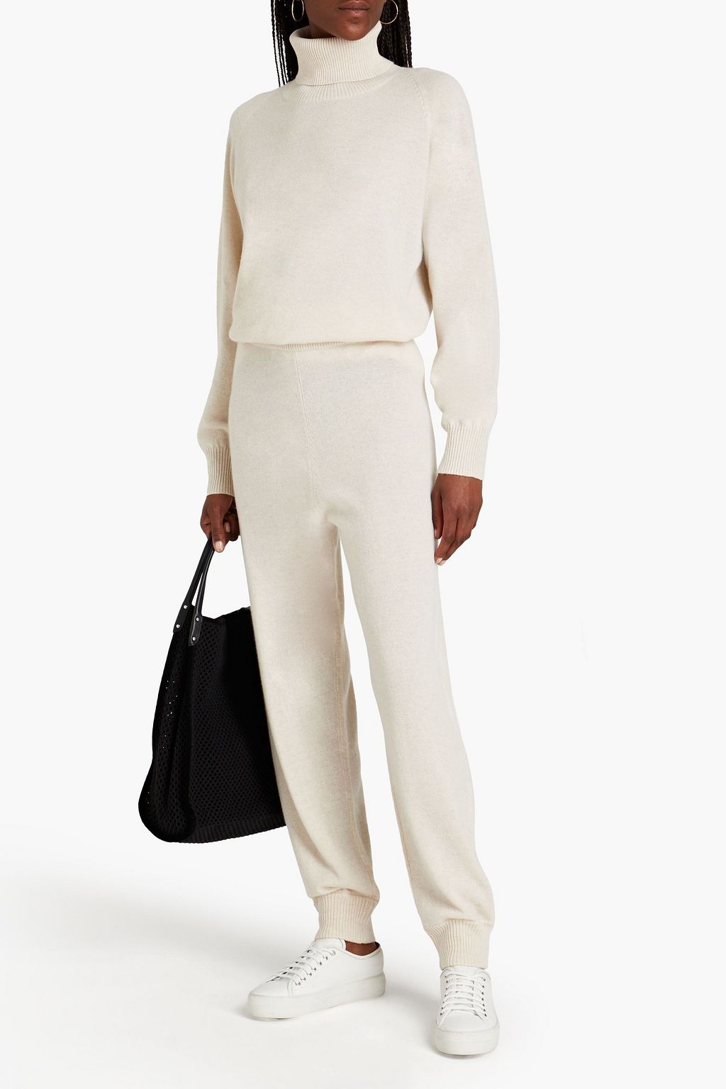 ROSETTA GETTY Mélange cashmere track pants