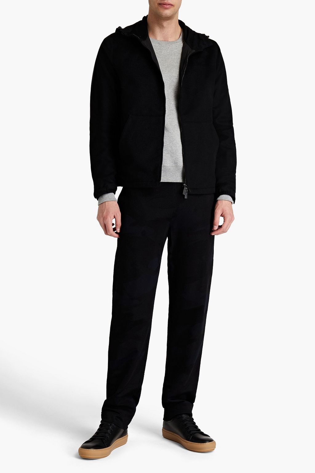 VALENTINO GARAVANI Cashmere, silk and wool-blend hooded jacket