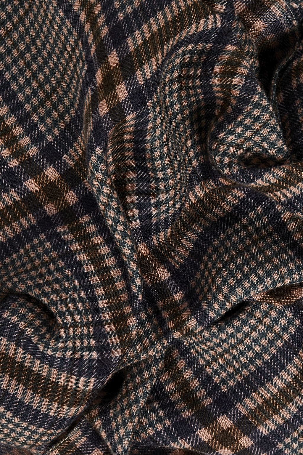 VALENTINO GARAVANI Checked wool and silk-blend scarf