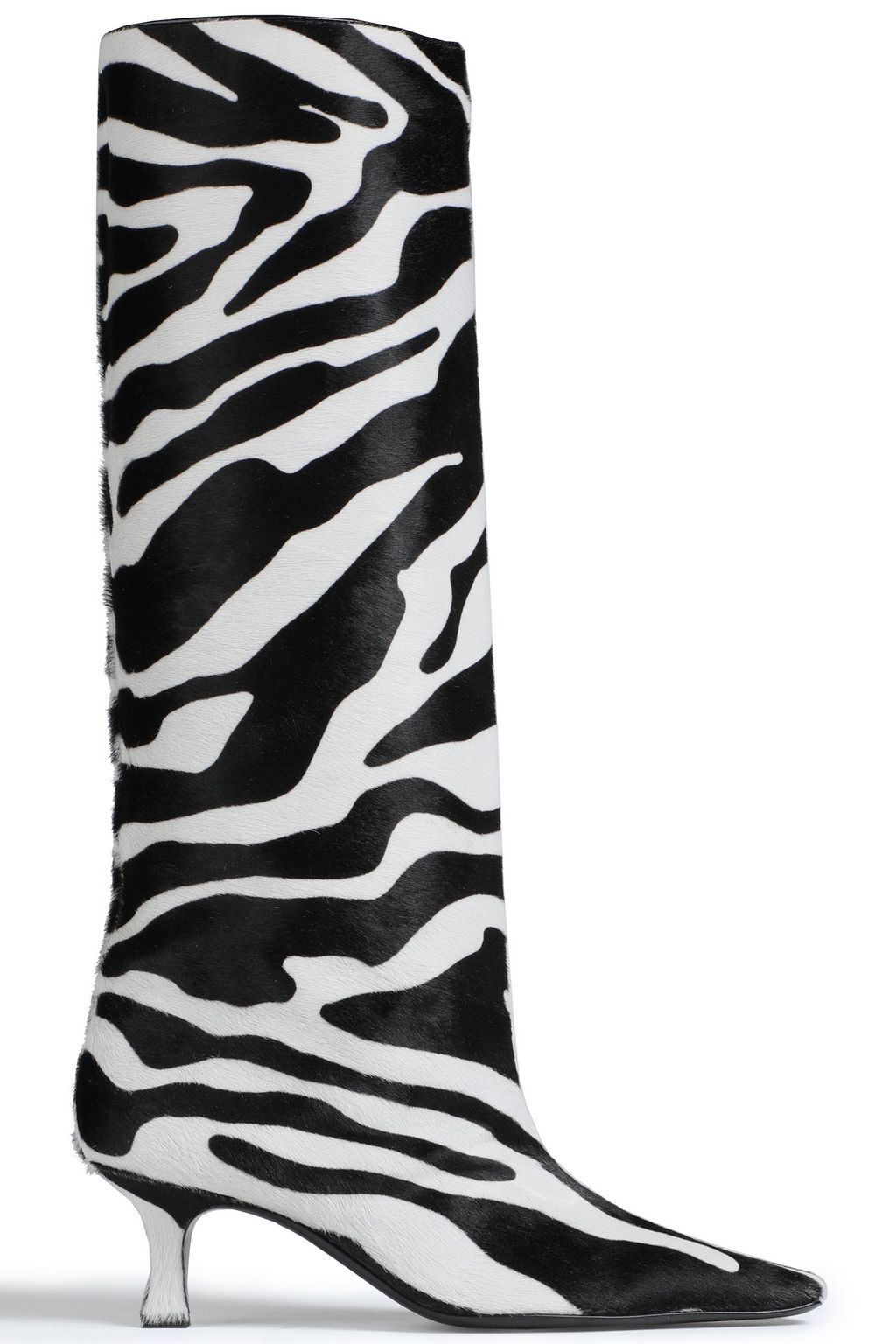 Zebra print calf hair boots