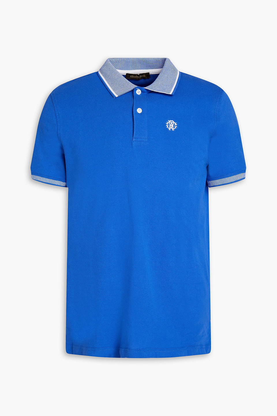 Roberto Cavalli Cotton-piqué Polo Shirt In Blue
