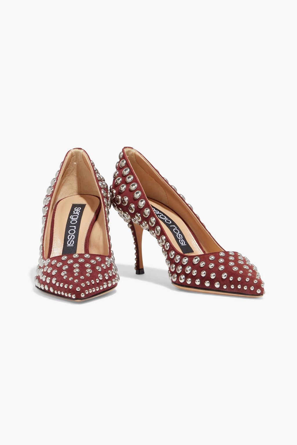SERGIO ROSSI Studded suede pumps