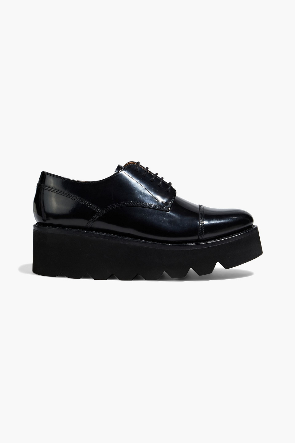 Grenson Kennedy glossed-leather platform brogues
