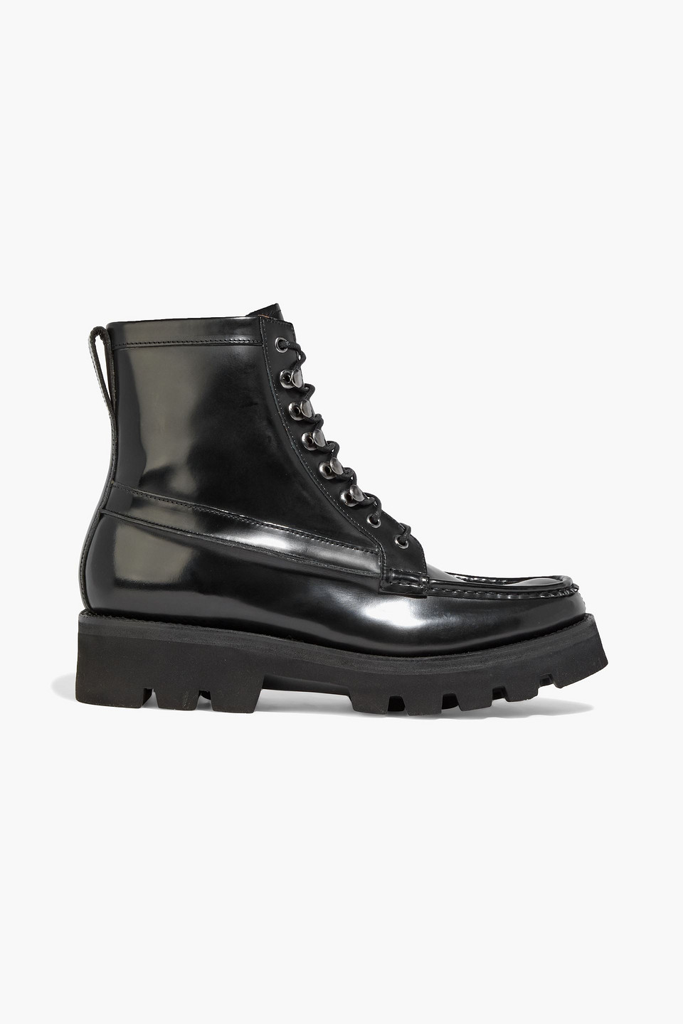 Grenson Harper glossed-leather combat boots