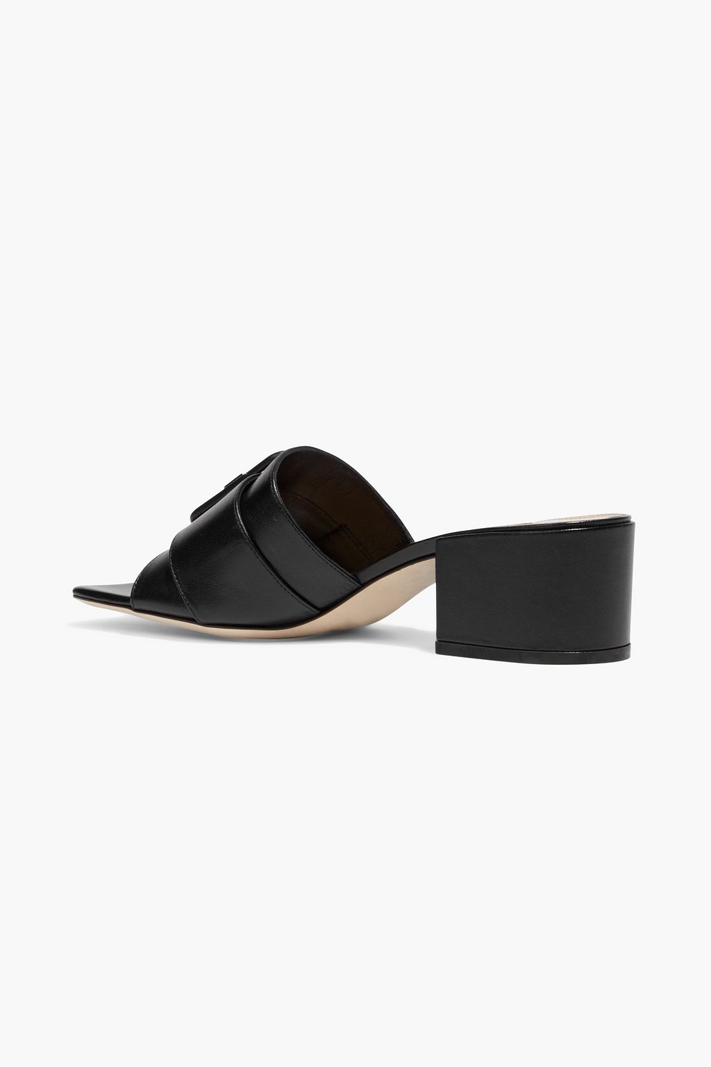 SERGIO ROSSI Buckle-embellished leather mules