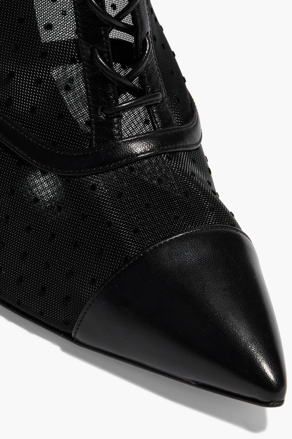 CASADEI Flocked mesh and leather ankle boots