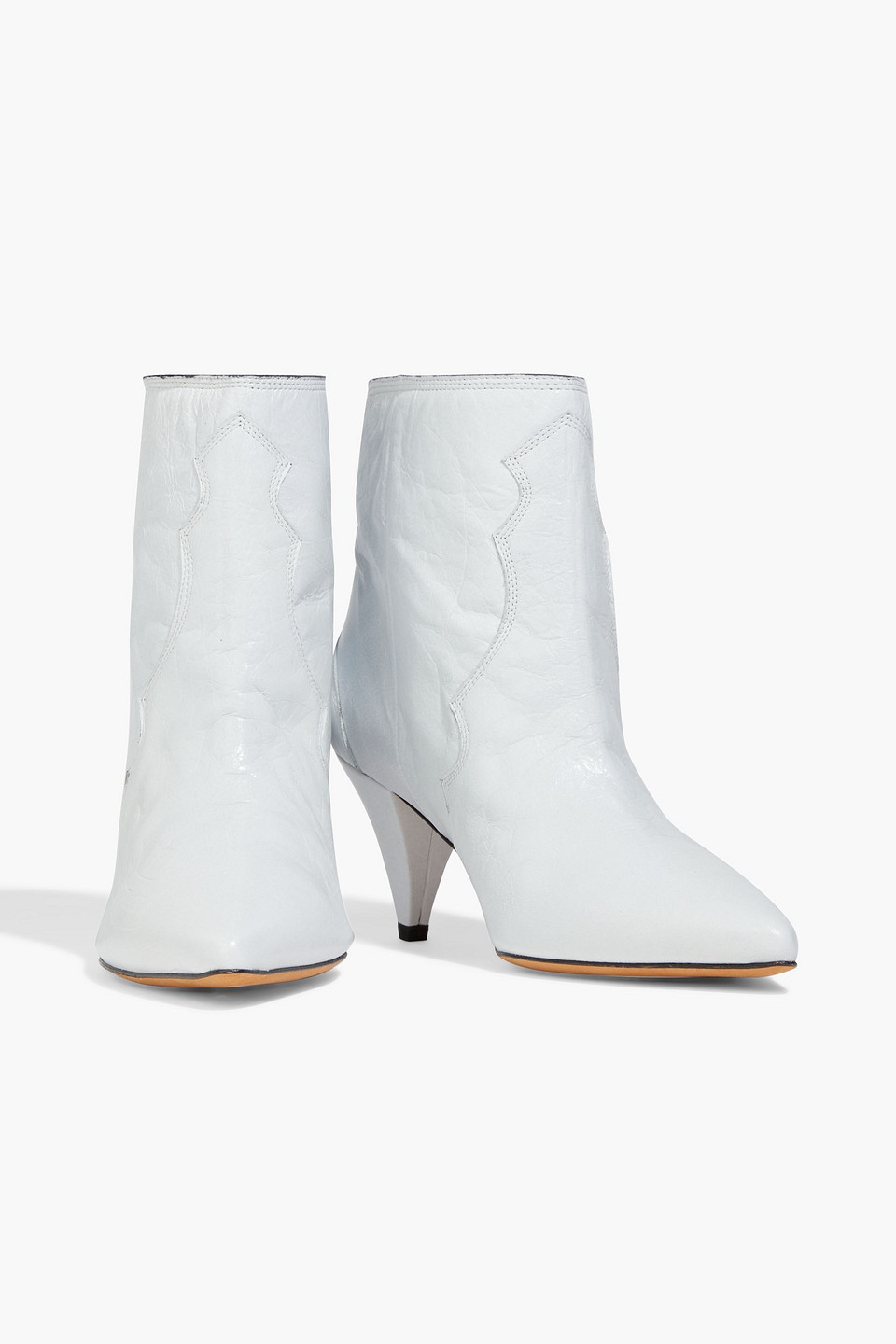 Iro Cotopa Crinkled-leather Ankle Boots In Off-white