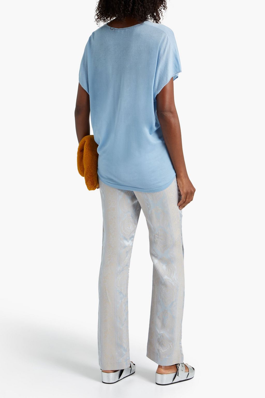 ETRO Bead-embellished cashmere T-shirt