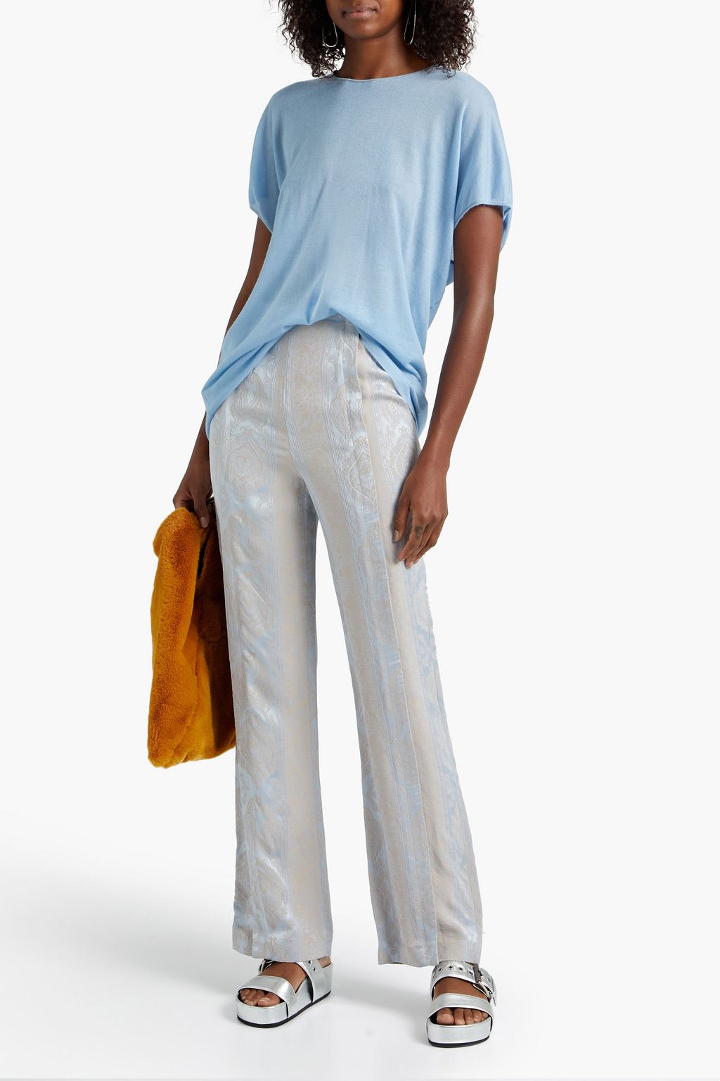 ETRO Bead-embellished cashmere T-shirt