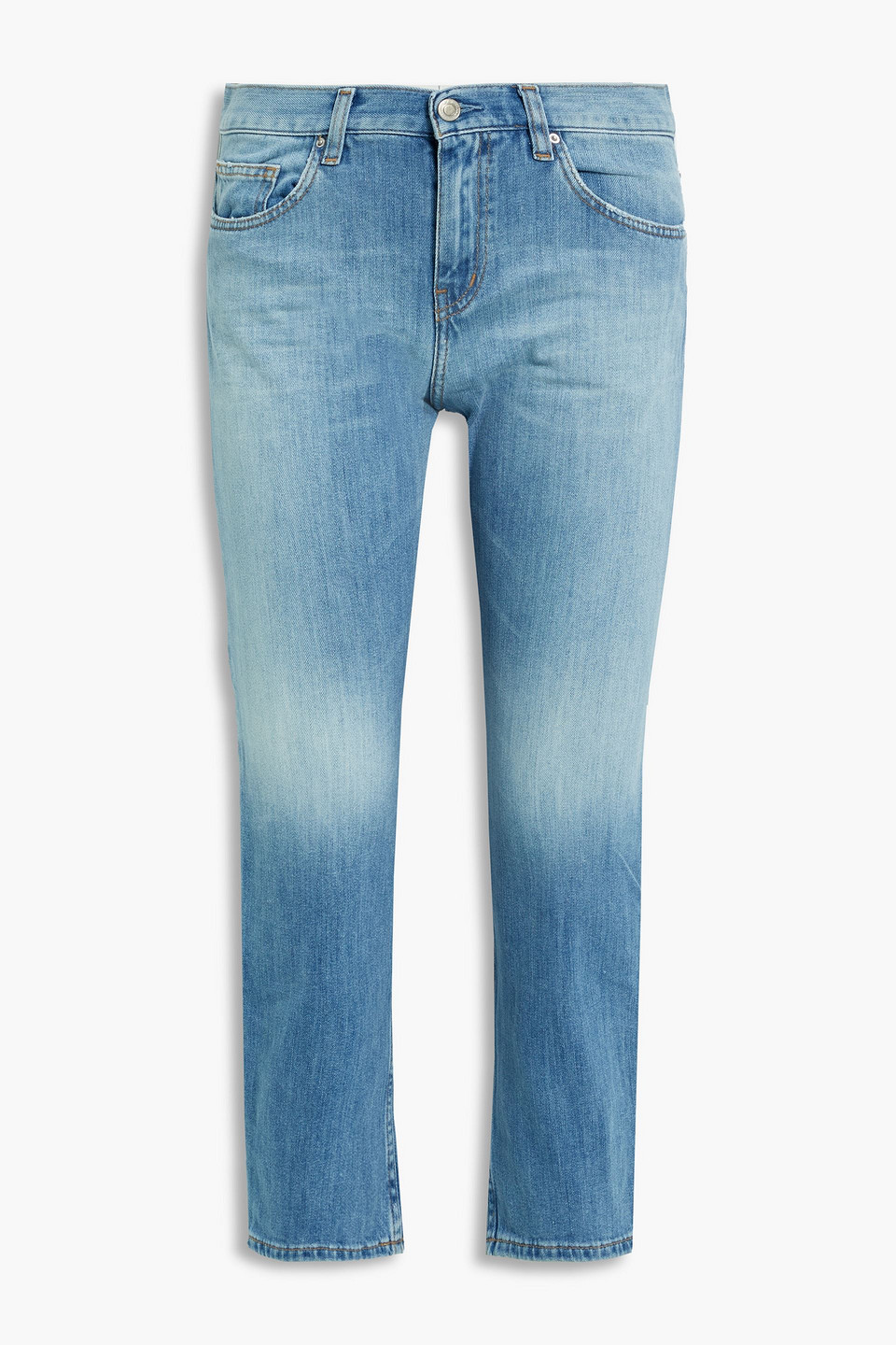 Nalyn cropped mid-rise straight-leg jeans