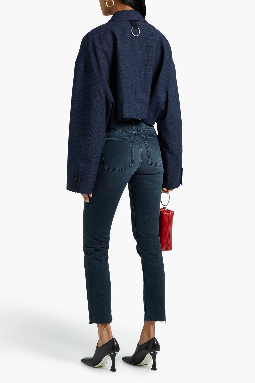 IRO Chary frayed high-rise slim-leg jeans