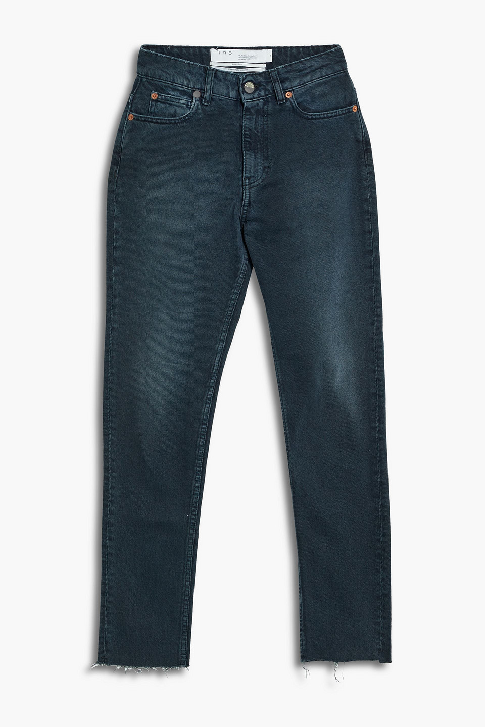 Chary frayed high-rise slim-leg jeans