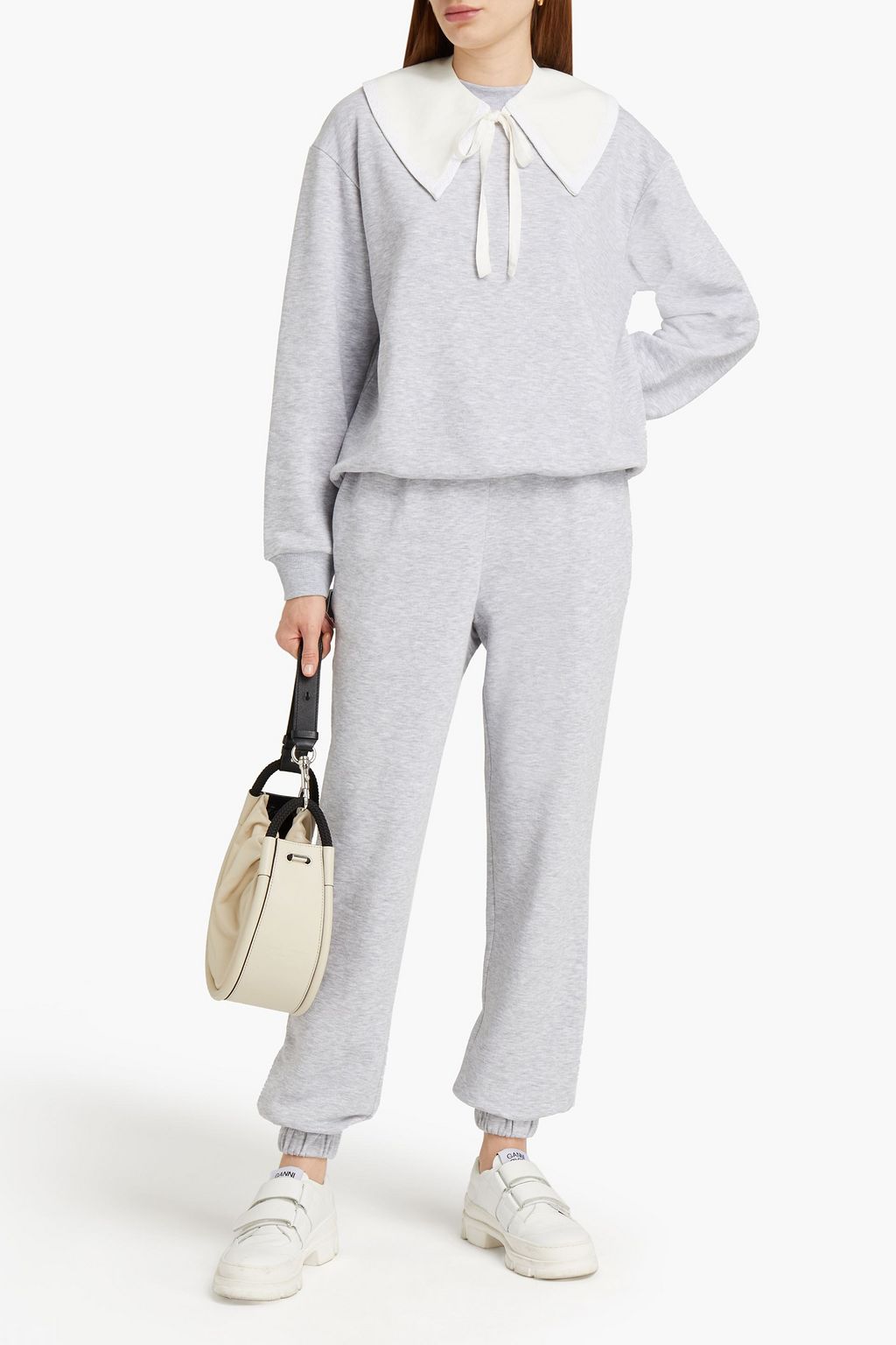 SLEEPER Cotton-blend fleece sweatshirt and track pants set