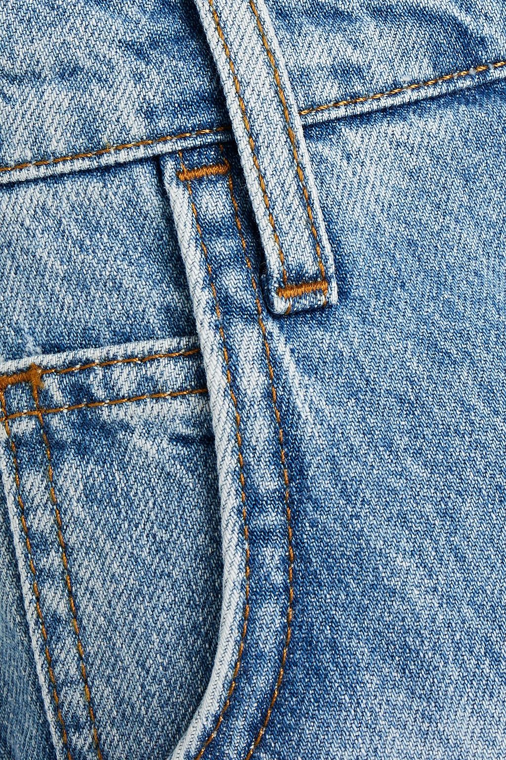 TRIARCHY Faded cropped high-rise wide-leg jeans