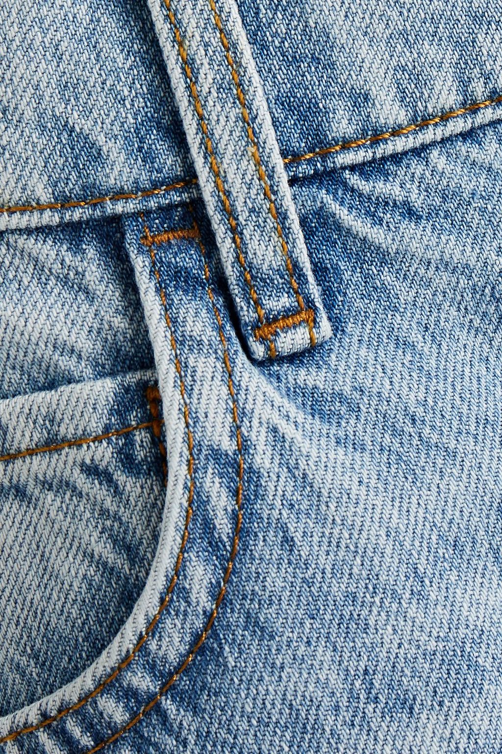 TRIARCHY Distressed high-rise straight-leg jeans