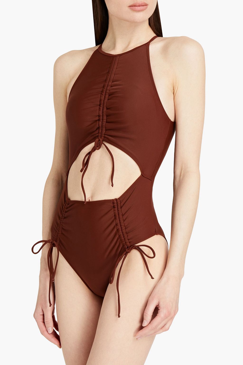 ANDREA IYAMAH Daho cutout ruched swimsuit