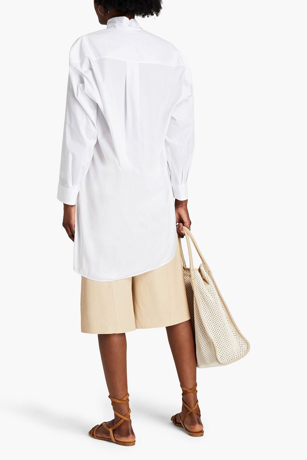 VALENTINO GARAVANI Oversized-Hemd aus Baumwollpopeline mit Bindedetail vorne