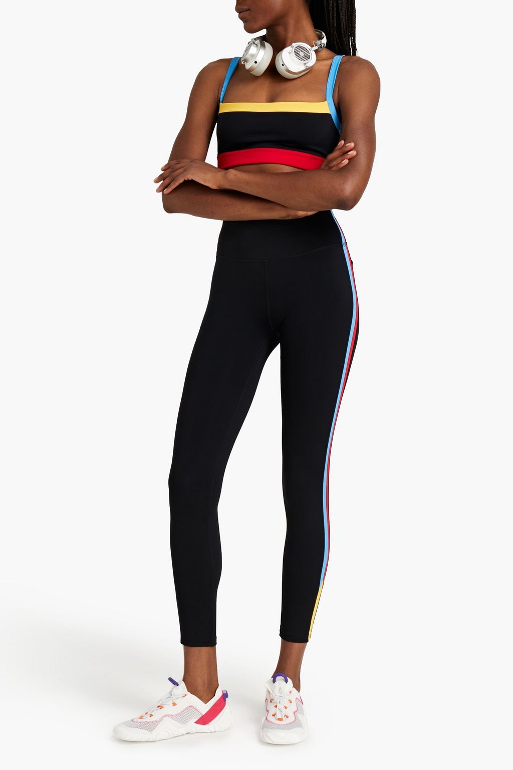 SPLITS59 Monah color-block stretch sports bra
