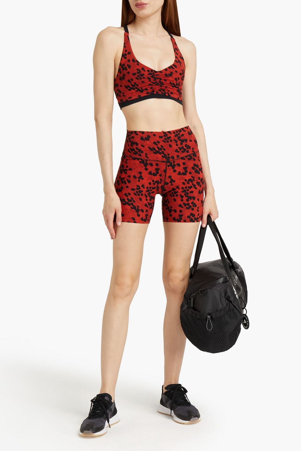 SPLITS59 Airweight leopard-print stretch shorts
