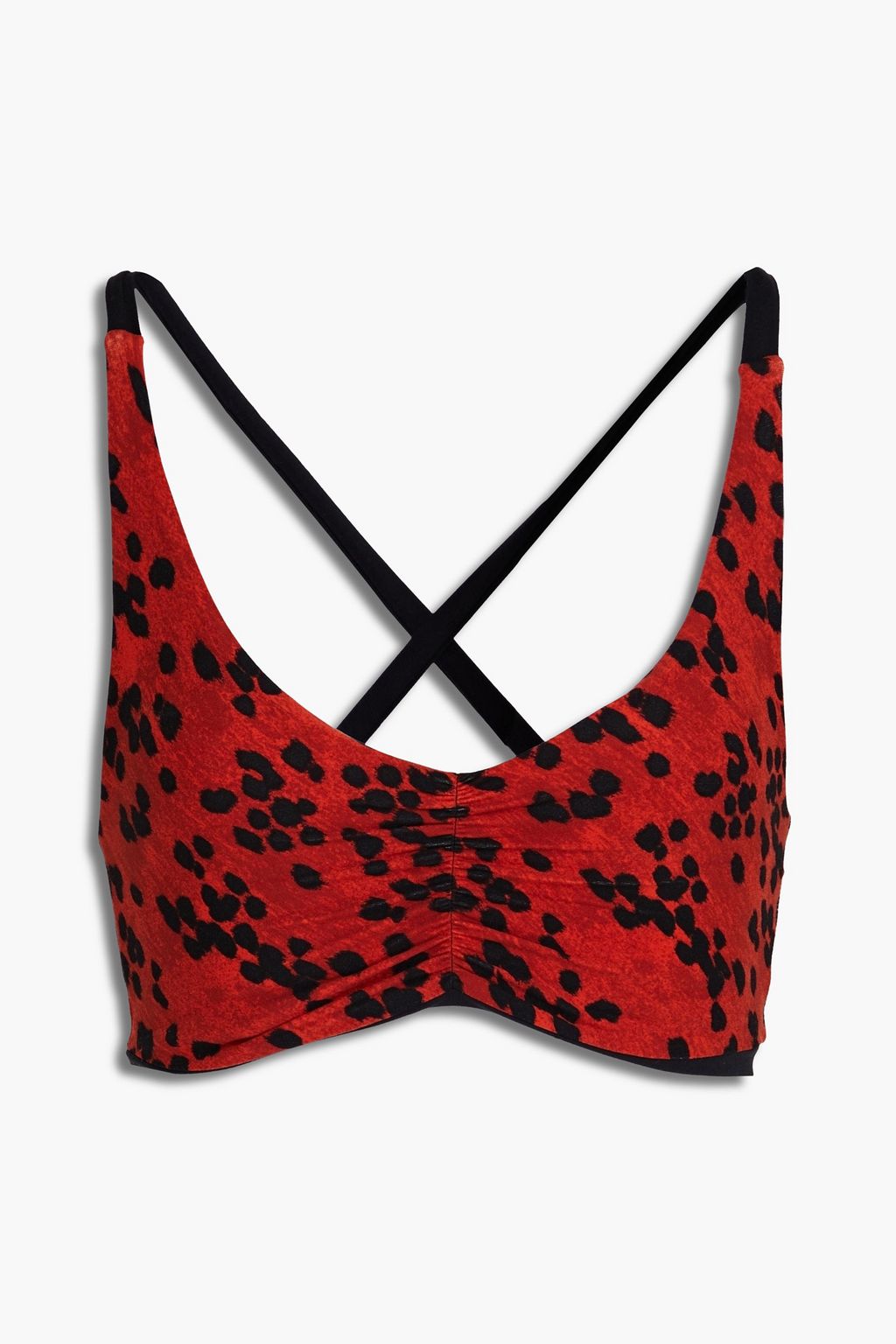 Bruna Airweight ruched leopard-print stretch sports bra