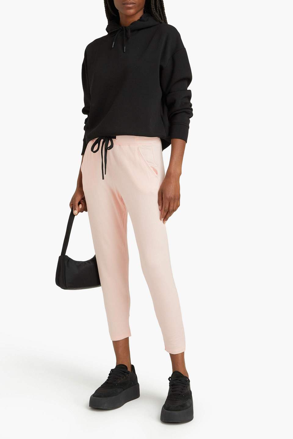 Splits59 Reena Cropped Stretch-modal Track Trousers In Pastel Pink