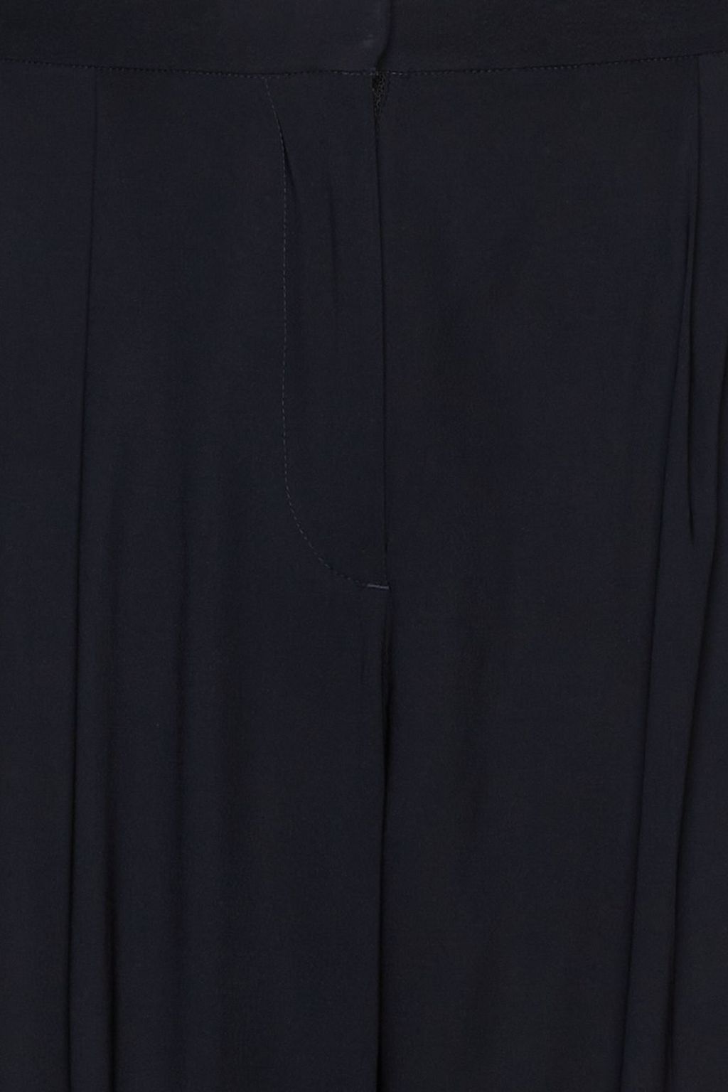 Navy Luca satin-crepe wide-leg pants 
