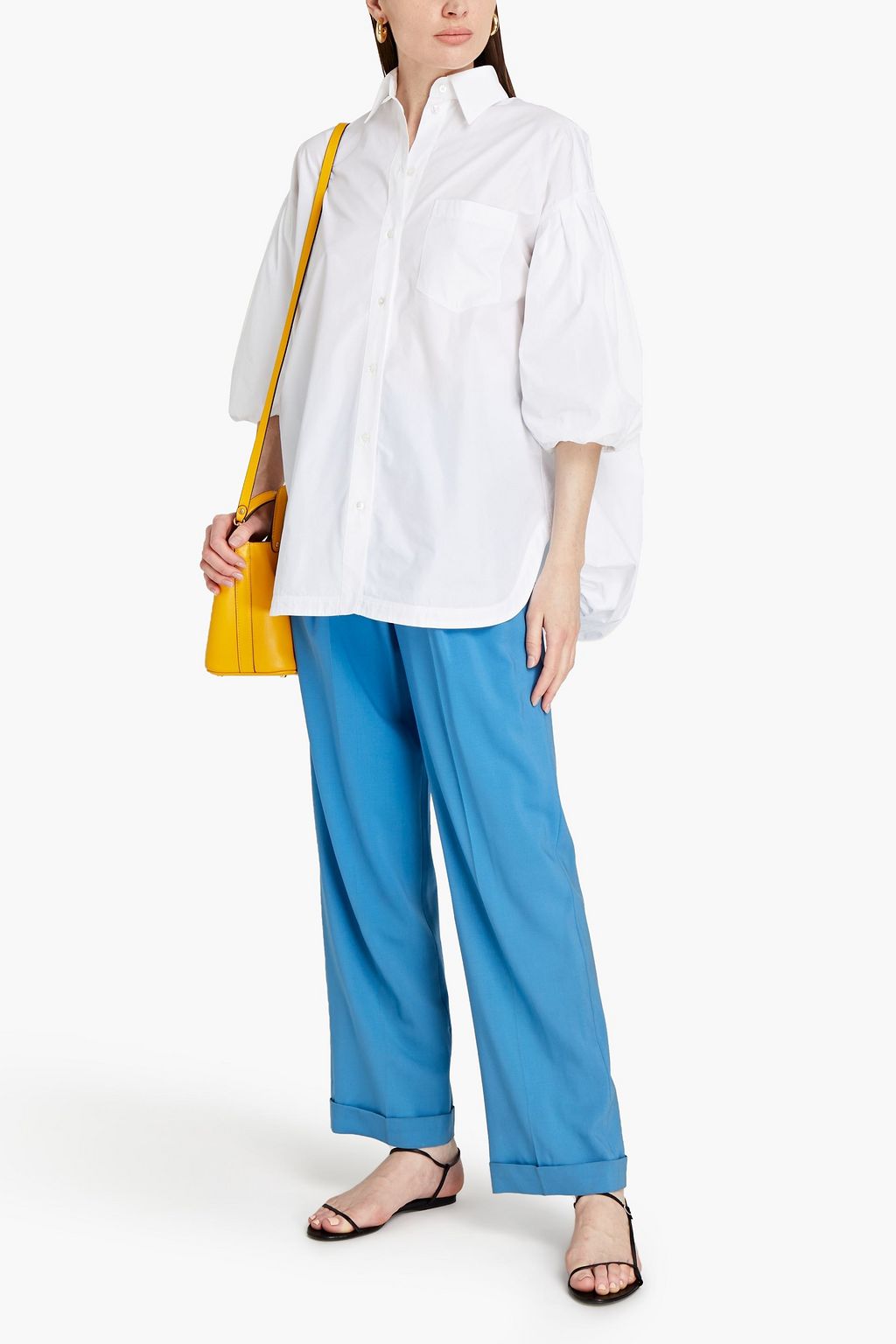 VALENTINO GARAVANI Oversized-Hemd aus Popeline aus einer Baumwollmischung mit Falten
