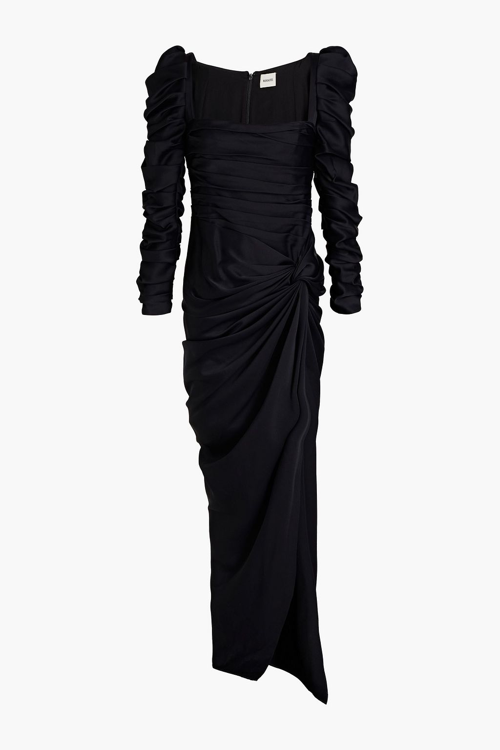 KHAITE Shawna ruched satin-crepe maxi dress | THE OUTNET