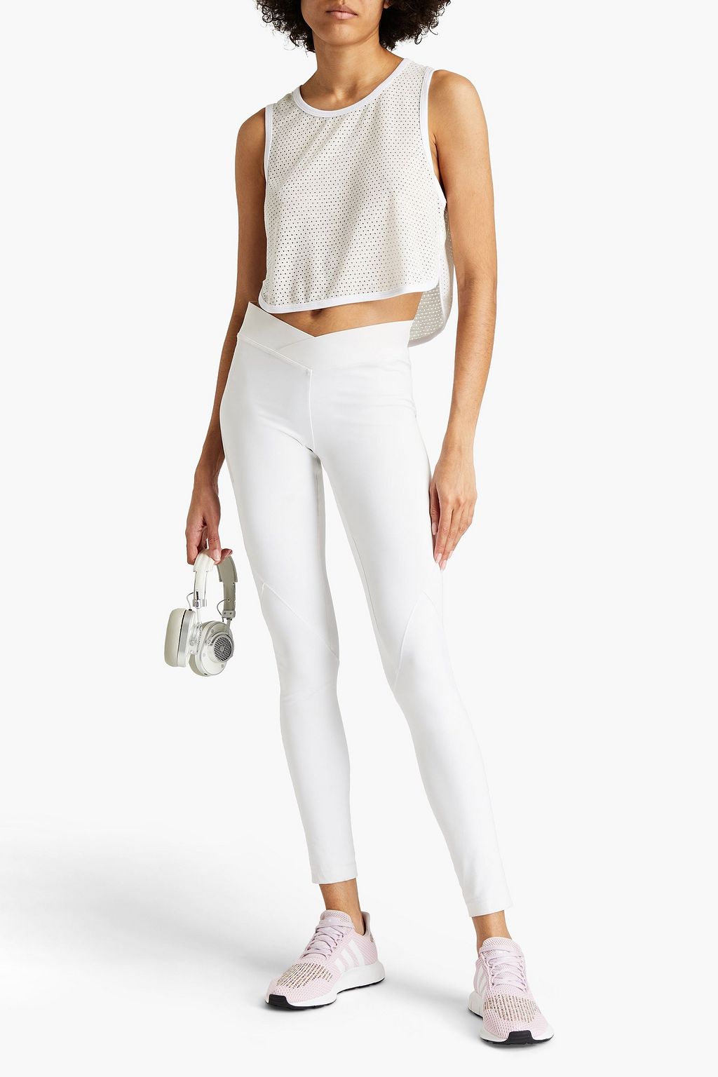 SPLITS59 Cropped mesh tank