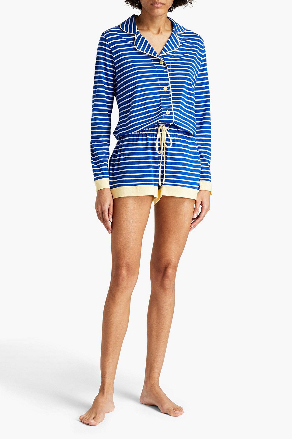 COSABELLA BELLA STRIPED PIMA COTTON AND MODAL-BLEND JERSEY PAJAMA SET