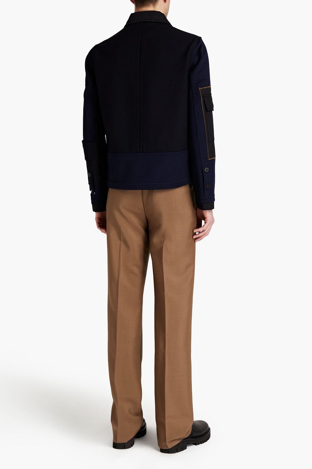 VALENTINO Felt-paneled cotton-twill jacket