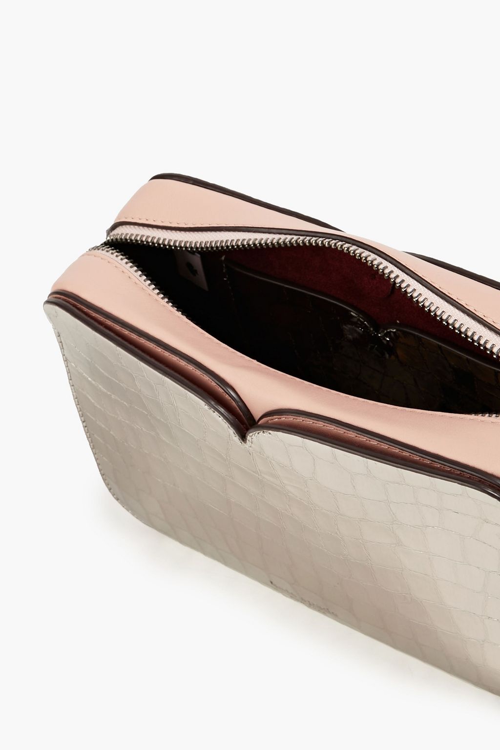 KATE SPADE NEW YORK Metallic croceffect leather shoulder bag Sale up