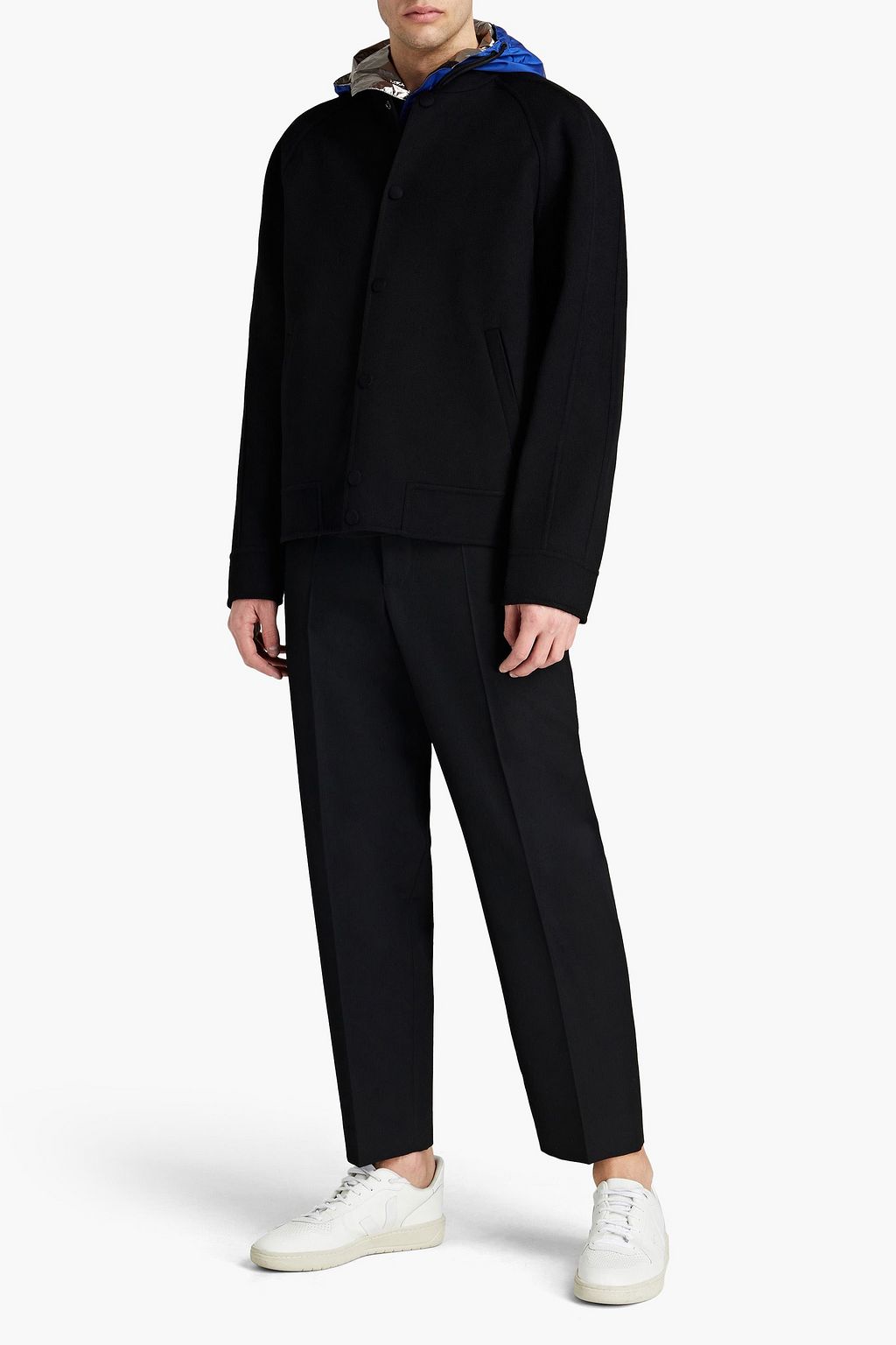 VALENTINO GARAVANI Wool and cashmere-blend felt hooded jacket