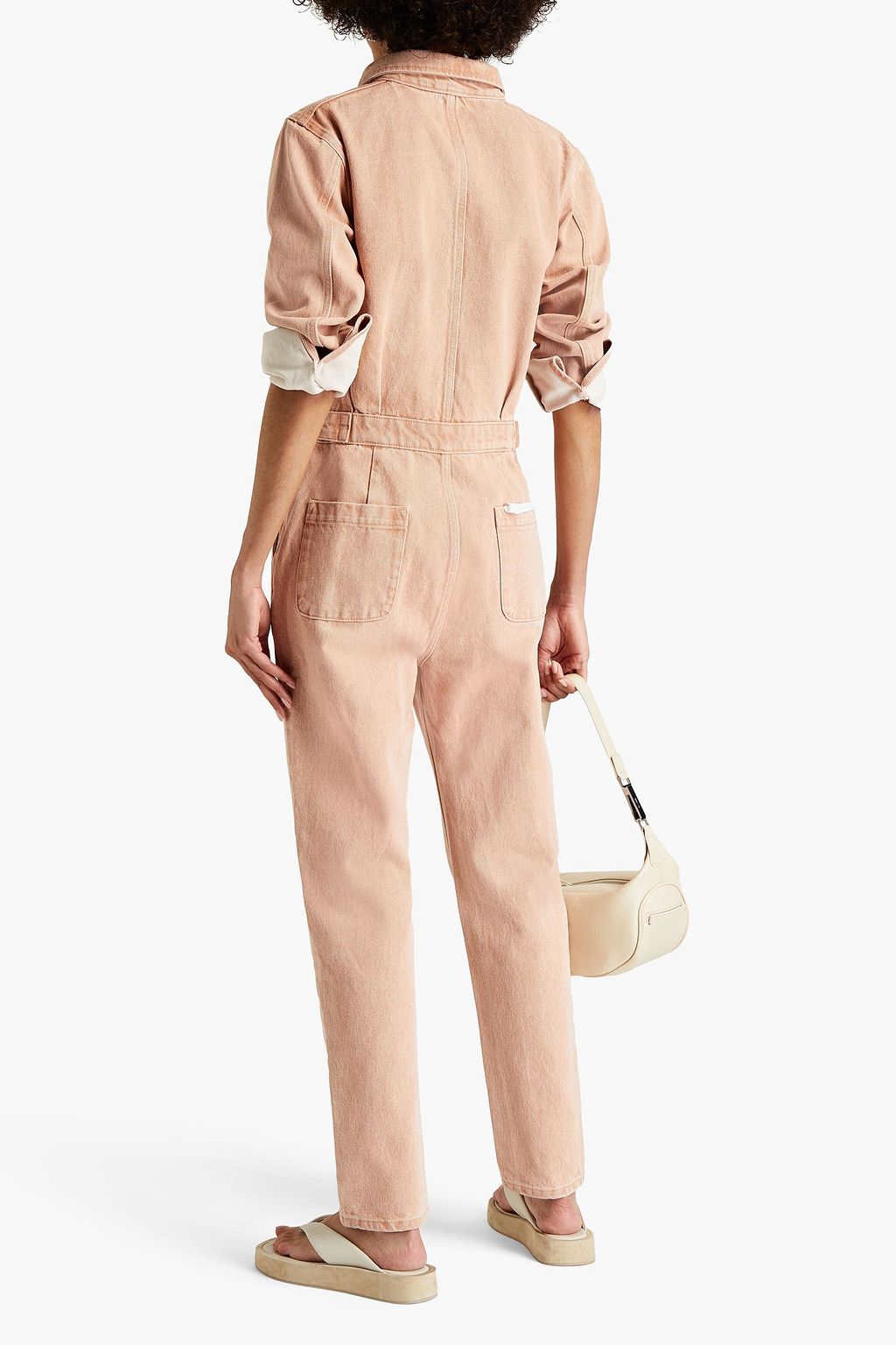 TRIARCHY Pleated denim jumpsuit