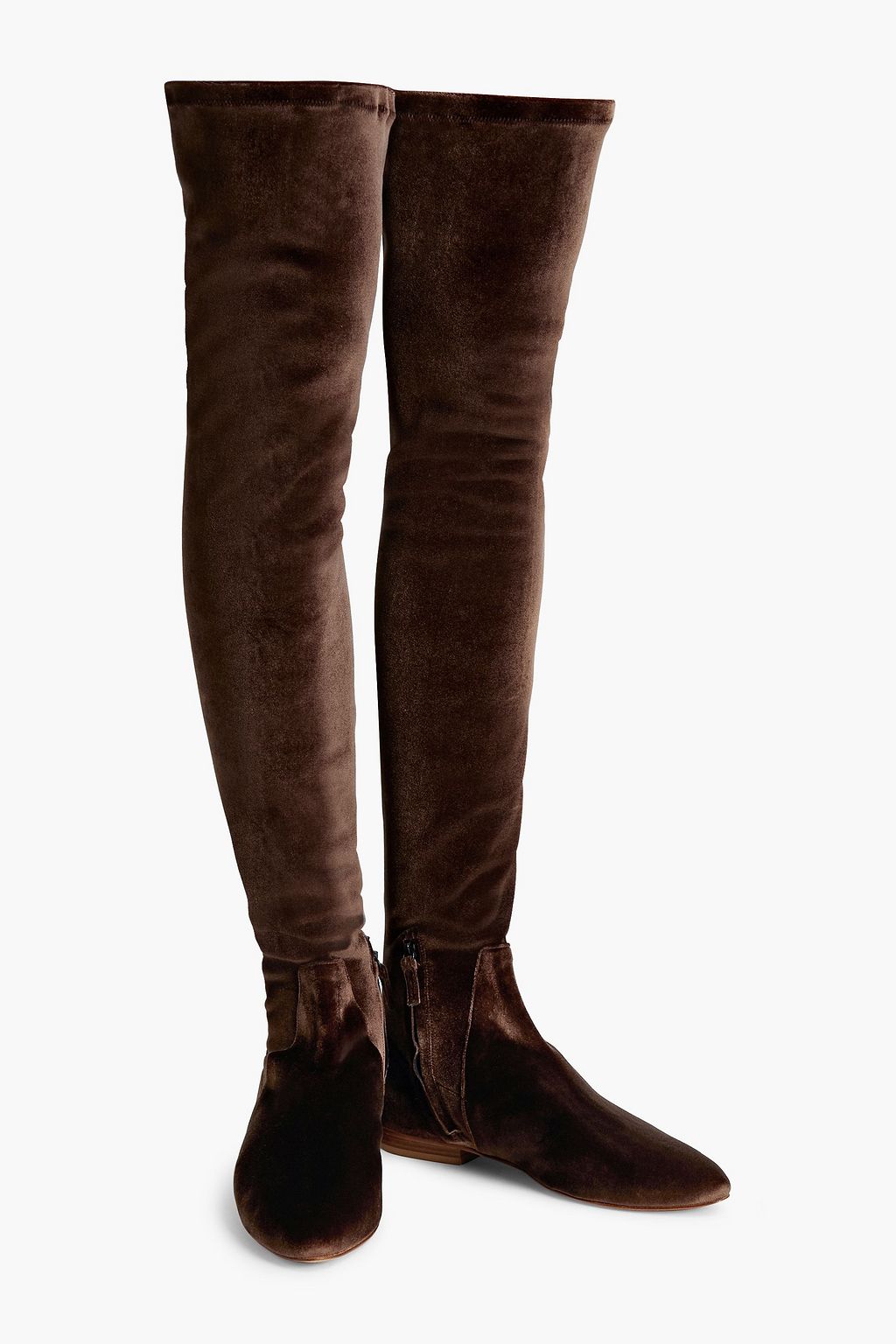 LE MONDE BERYL Stretch-velvet thigh boots
